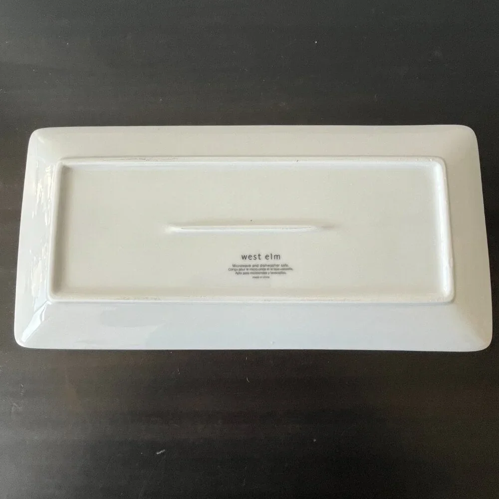 West Elm White Porcelain Serving Platter 14